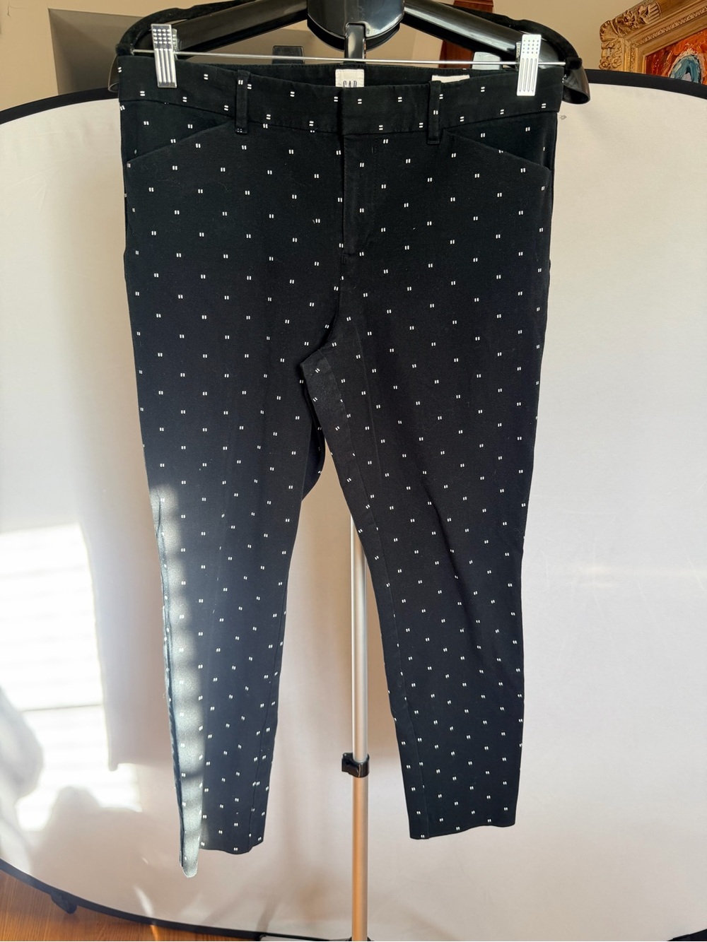 GAP Black Ankle Jeans with White Micro-Dots